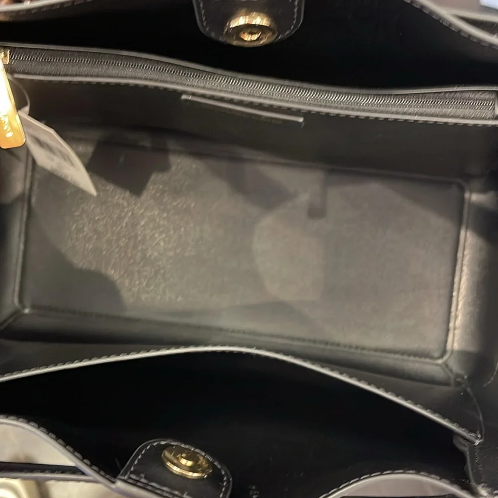 MICHAEL KORS
Reed Large Leather Belted Satchel Shoulder Tote Handbag 
Black - Picture 10 of 16